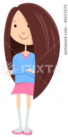teen or kid girl cartoon character 48253574