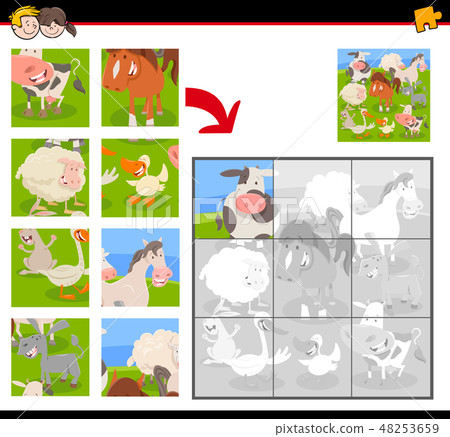 jigsaw puzzles with cartoon farm animals 48253659