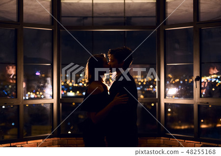 Couple in love kissing Couple in love kissing 48255168