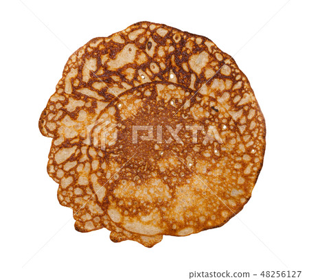 thin pancake isolated on white background 48256127