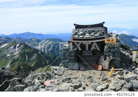 Kenkaku Mountaintop shrine Northern Alps Panorama 48256128