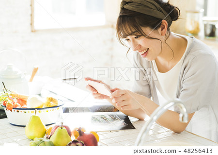 Kitchen Female housewife housework lifestyle cuisine 48256413