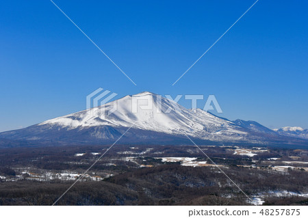 Mt. Asama in winter from Upper Pass twice 48257875
