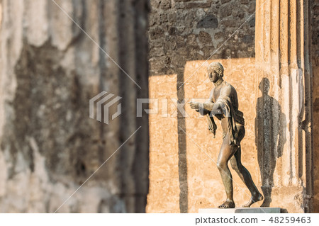 Pompeii, Italy. Statue Of Apollo Near Temple Of Apollo On Territory Of Forum 48259463