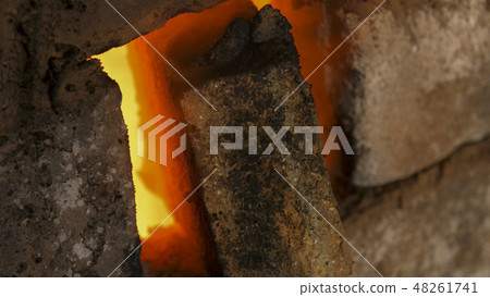 Flames leaking through porcelain kilns 48261741