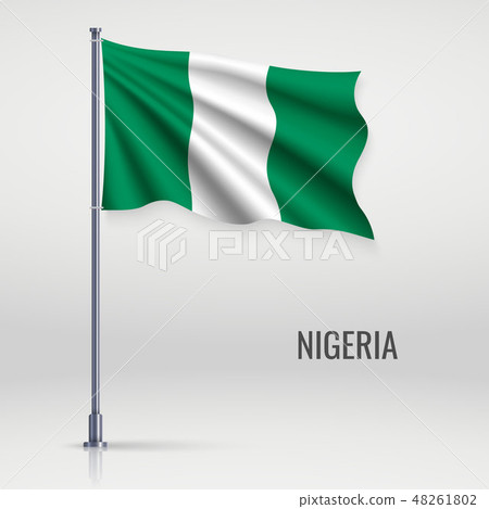 Waving flag on flagpole 48261802