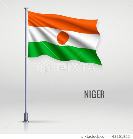 Waving flag on flagpole 48261803