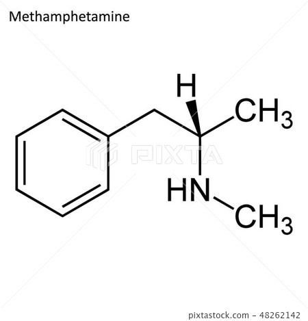 Skeletal formula of Methmphetamine 48262142