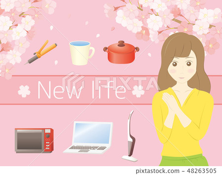 新的生活婦女櫻桃背景 48263505