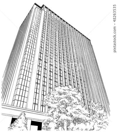 動畫片樣式筆圖像例證辦公樓 48263535