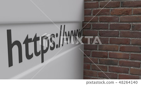 Internet https blocked view brick wall concept for internet censorship and access denied 3d 48264140