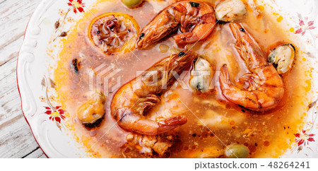 Fresh seafood soup Fresh seafood soup 48264241