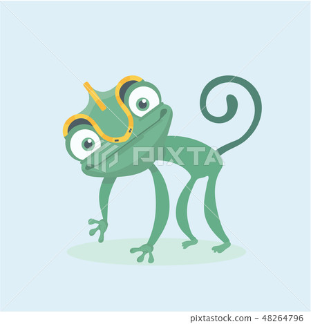 Cute chameleon. Vector illustration. Cute chameleon. Vector illustration. 48264796