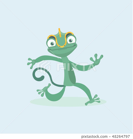 Cute chameleon. Vector illustration. Cute chameleon. Vector illustration. 48264797