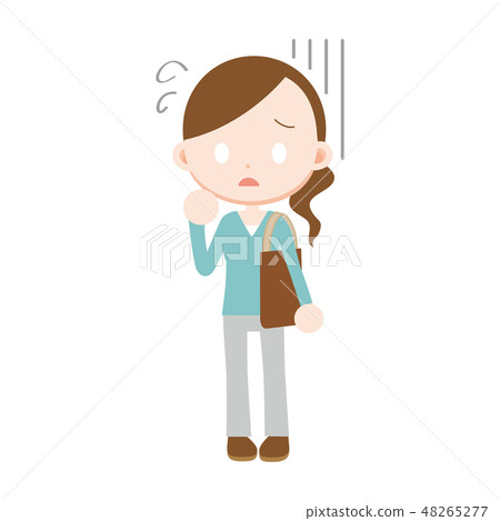 女性全身焦慮的表情 48265277