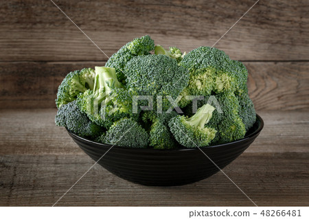 Broccoli florets in a bowl 48266481