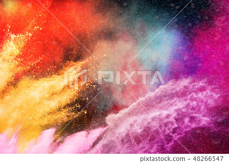 Color Holi Festival. Colorful explosion for powder Color Holi Festival. Colorful explosion for powder 48266547