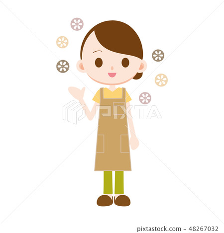Wheat pattern Apron Housewife whole body Wheat pattern Apron Housewife whole body 48267032