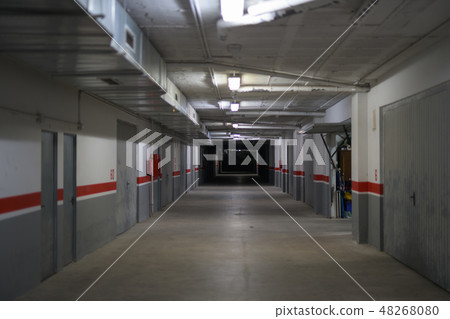 Corridor Of Underground Storage Warehouse And Parking Facility Corridor Of Underground Storage Warehouse And Parking Facility 48268080