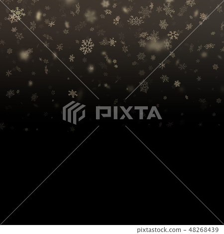 Glitter particles snowflakes overlay effect. Gold glittering star dust sparkling particles on black Glitter particles snowflakes overlay effect. Gold glittering star dust sparkling particles on black 48268439
