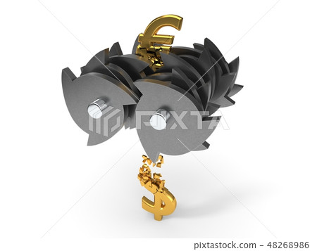 euro dropped in shredder. brexit crisis concept. 3d illustration. 48268986