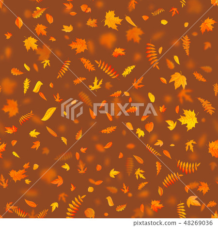 Autumn leaves background seamless pattern. EPS 10 48269036