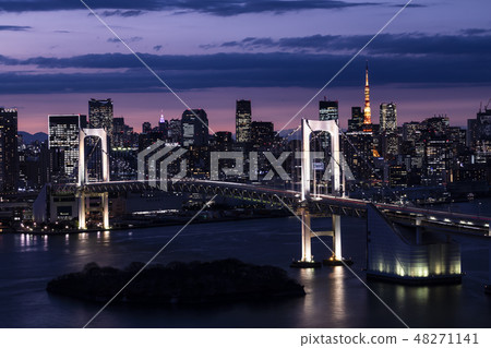 [夜景]彩虹橋和東京鐵塔 48271141