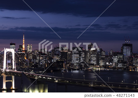 [夜景]彩虹橋和東京鐵塔 48271143