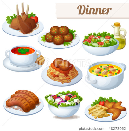 Set of food icons isolated on white background Set of food icons isolated on white background 48272962