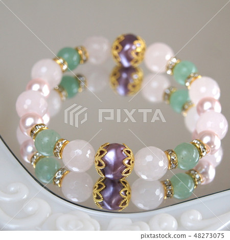  Rose Quartz & Aventurine Design Bracelet (Handmade) 48273075