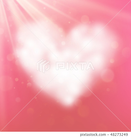 Heart shaped cloud in the pink sky. EPS 10 - Stock Illustration ...