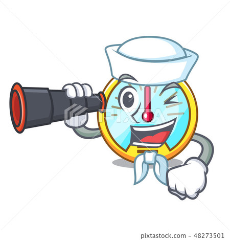 Sailor with binocular speedometer isolated with in the mascot 48273501