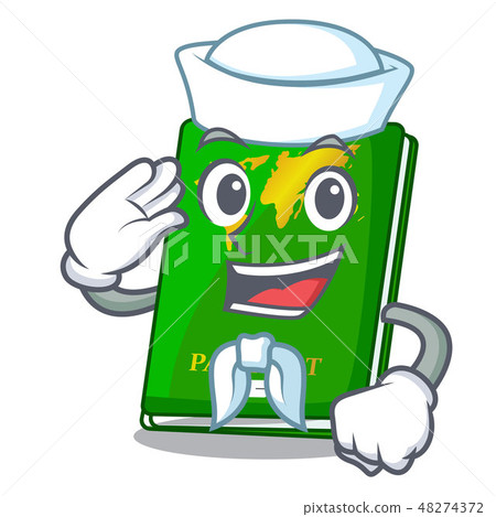 Sailor green passport in a character bag 48274372