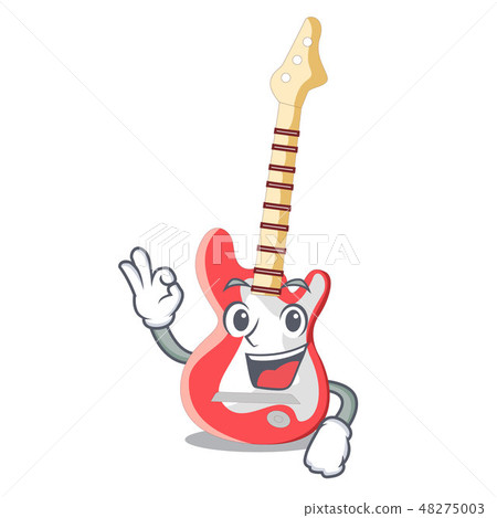 Okay electric guitar in the cartoon shape 48275003