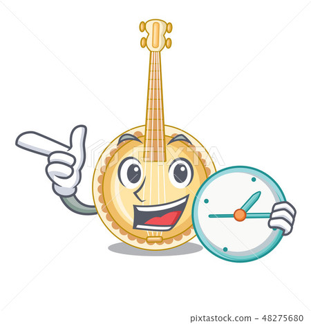 With clock banjo in the cartoon music room With clock banjo in the cartoon music room 48275680