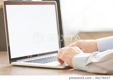 Mock-up o using laptop at home 48276037