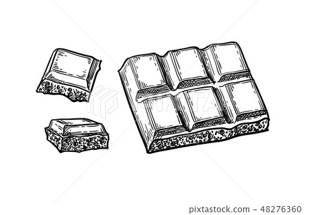 Piece of porous white chocolate. 48276360