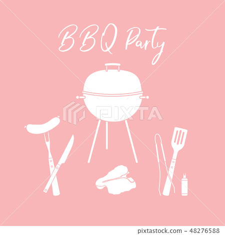 Vector illustration with grill and barbecue tools Vector illustration with grill and barbecue tools 48276588