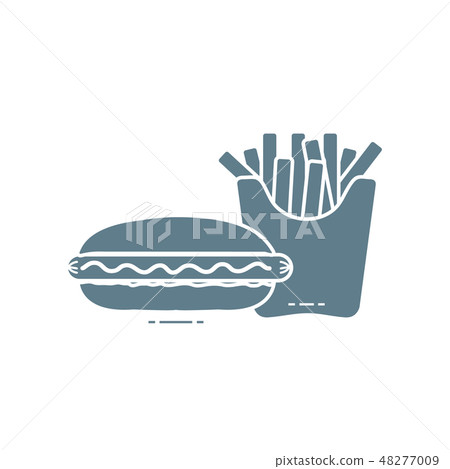 French fries and hot dogs Harmful eating habits. 48277009