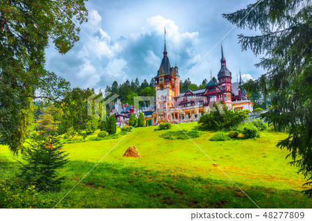 Famous Neo-Renaissance Peles castle in Sinaia  48277809