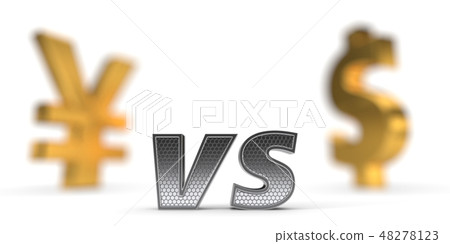 economic war concept. yuan versus dollar. 3d illustration 48278123