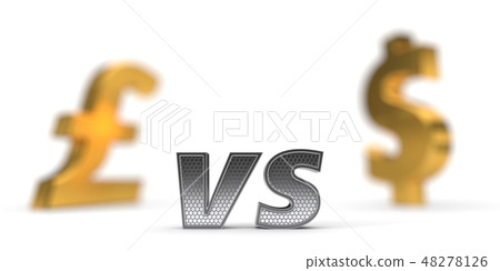 economic war concept. pound versus dollar. 3d illustration economic war concept. pound versus dollar. 3d illustration 48278126