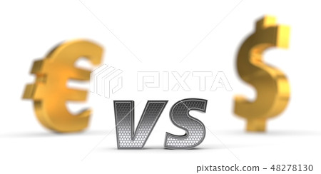economic war concept. euro versus dollar. 3d illustration economic war concept. euro versus dollar. 3d illustration 48278130