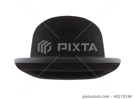 Black bowler hat isolated on white background  48278196
