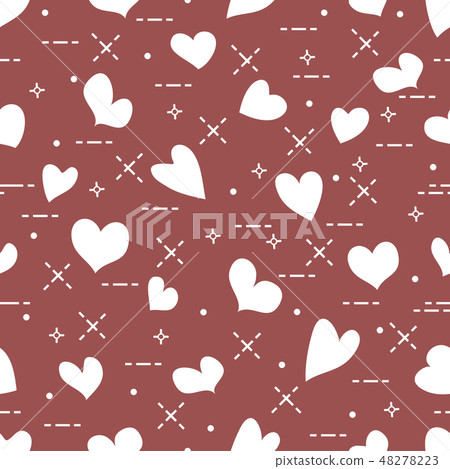 Cute seamless pattern with hearts Valentine's 48278223