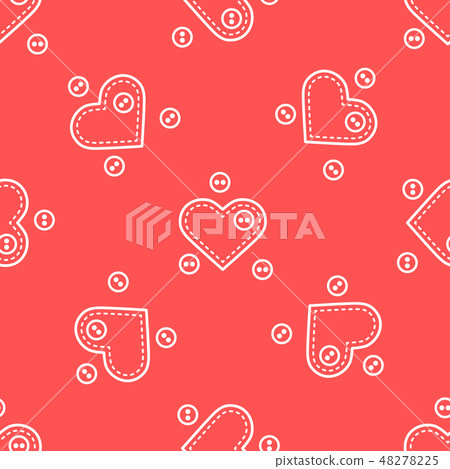 Pattern with hearts and buttons Valentine's 48278225