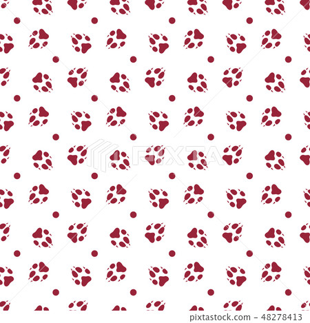 Seamless pattern with dog tracks Animal background 48278413