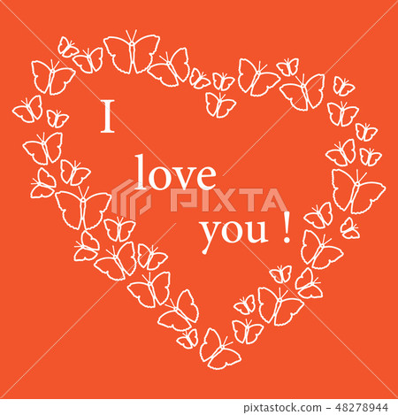 butterflies in Hearts Valentine's Day. I love you 48278944