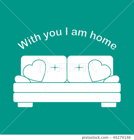 Sofa, pillows in heart shape Valentine's day Sofa, pillows in heart shape Valentine's day 48279186