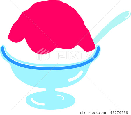 Shaved ice strawberry summer 48279388